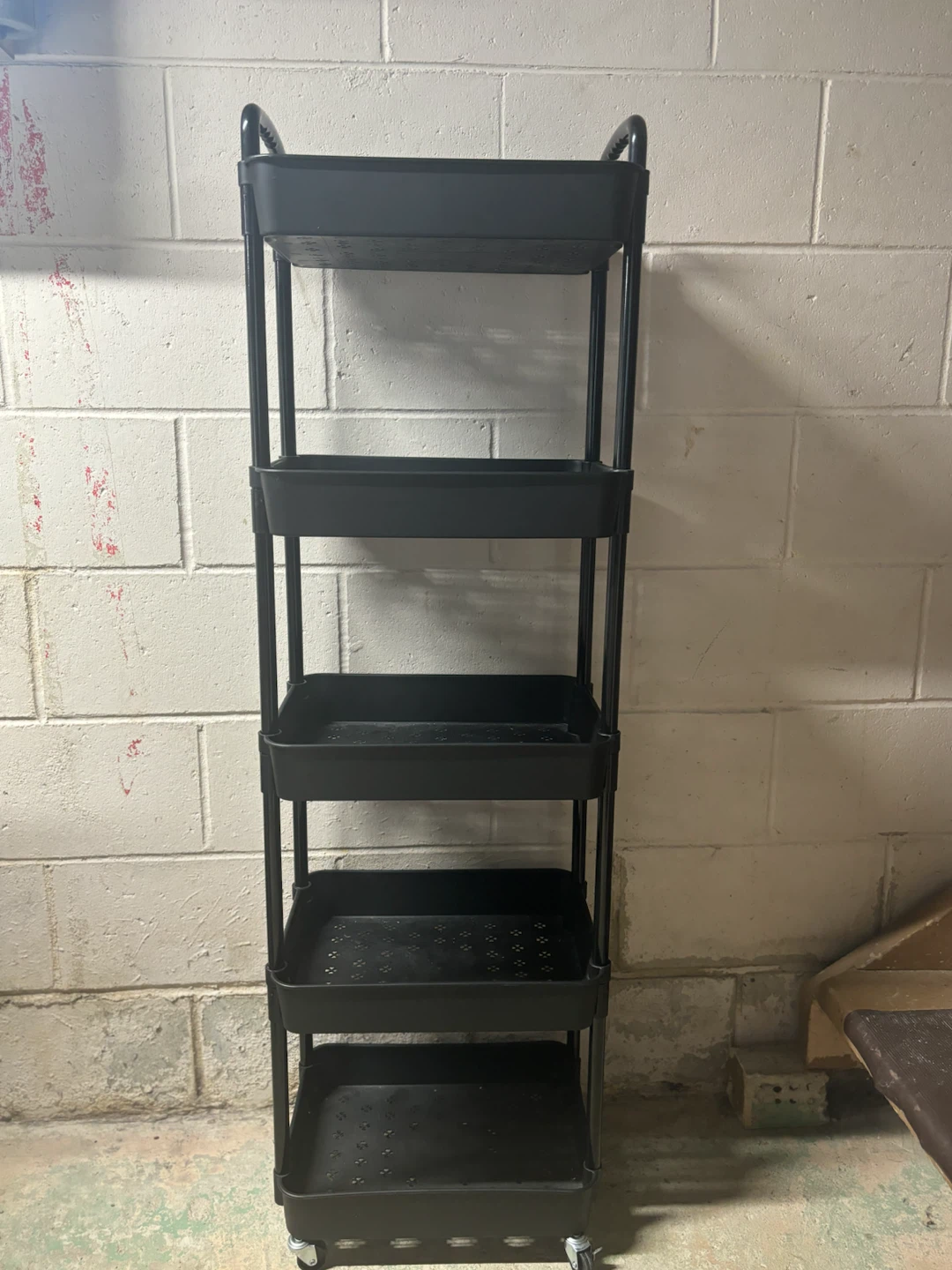 Black 5-Tier Rolling Cart
