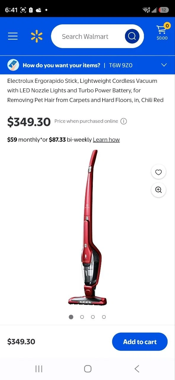 Electrolux Ergorapido Stick Vacuum - Chili Red