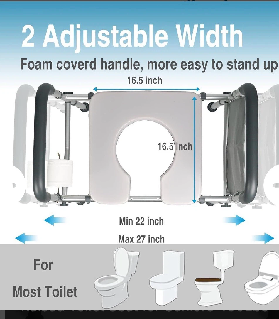 Adjustable Toilet Safety Frame with Padded Seat - photo 3