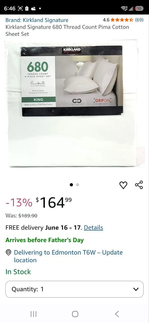 Kirkland Signature 680 Thread Count King Sheet Set