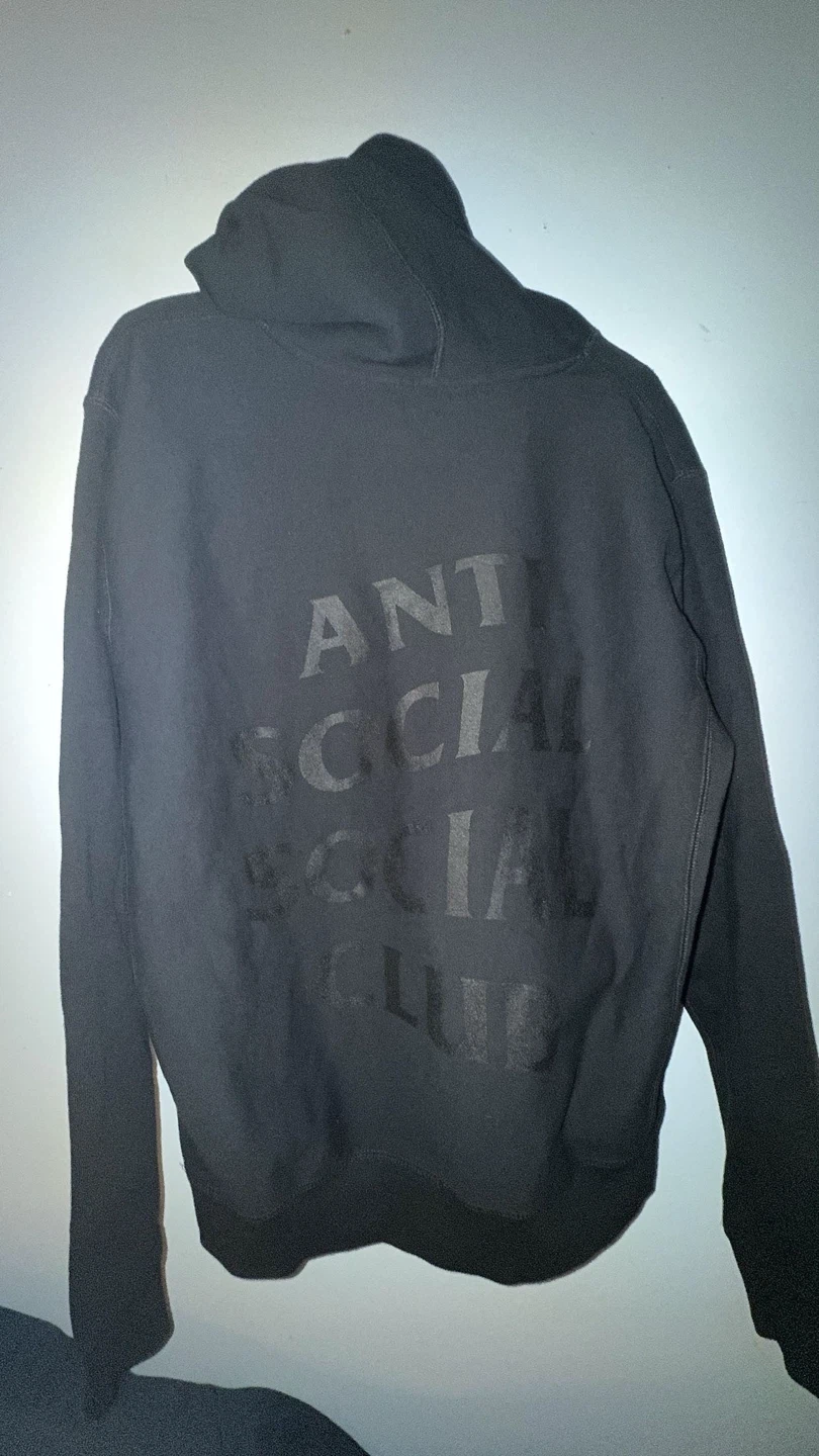 Black on black anti social club hoodie - photo 2