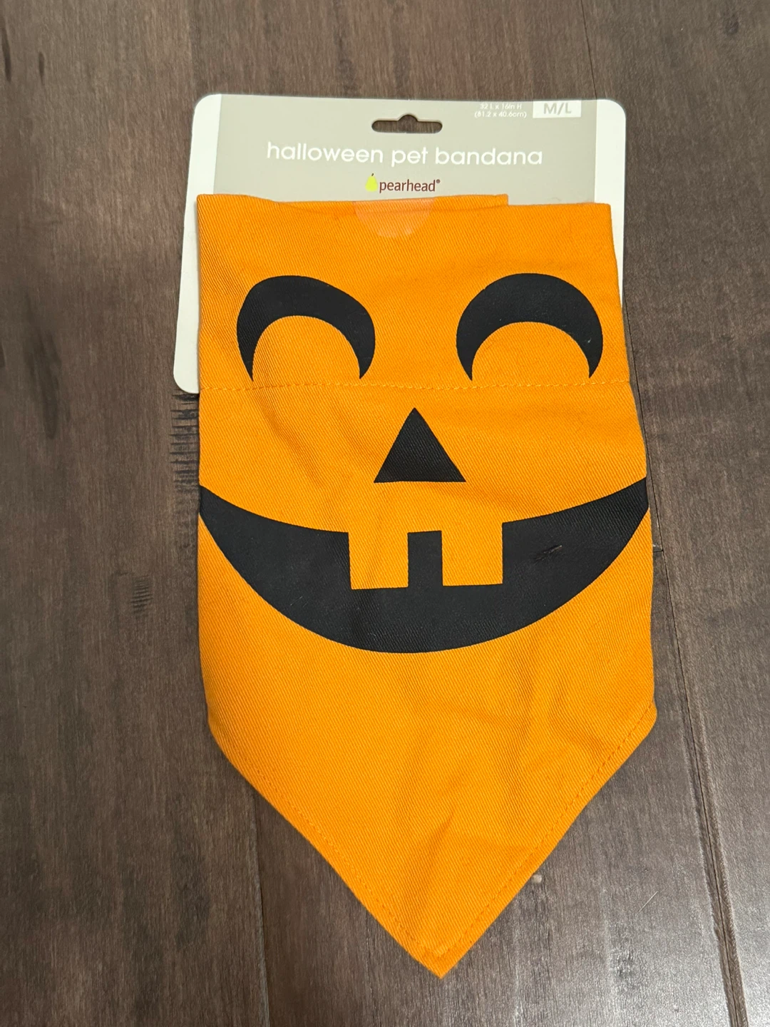 Pearhead brand Halloween Pet Bandana - Jack-o-lantern - M/L