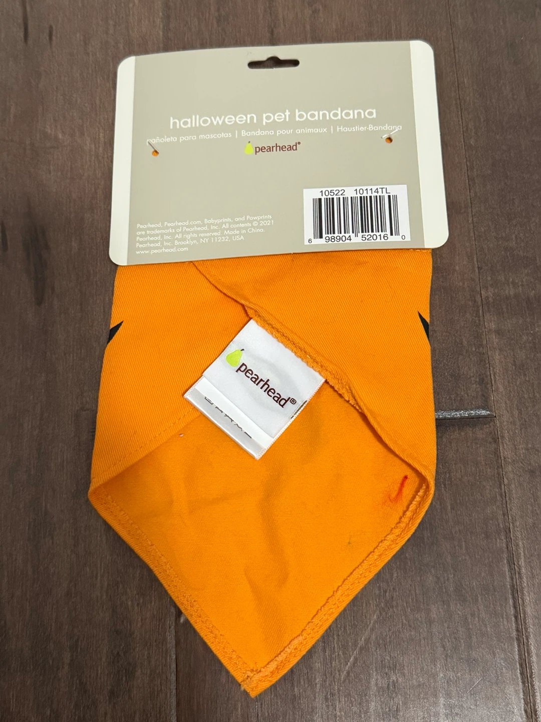 Pearhead brand Halloween Pet Bandana - Jack-o-lantern - M/L - photo 2