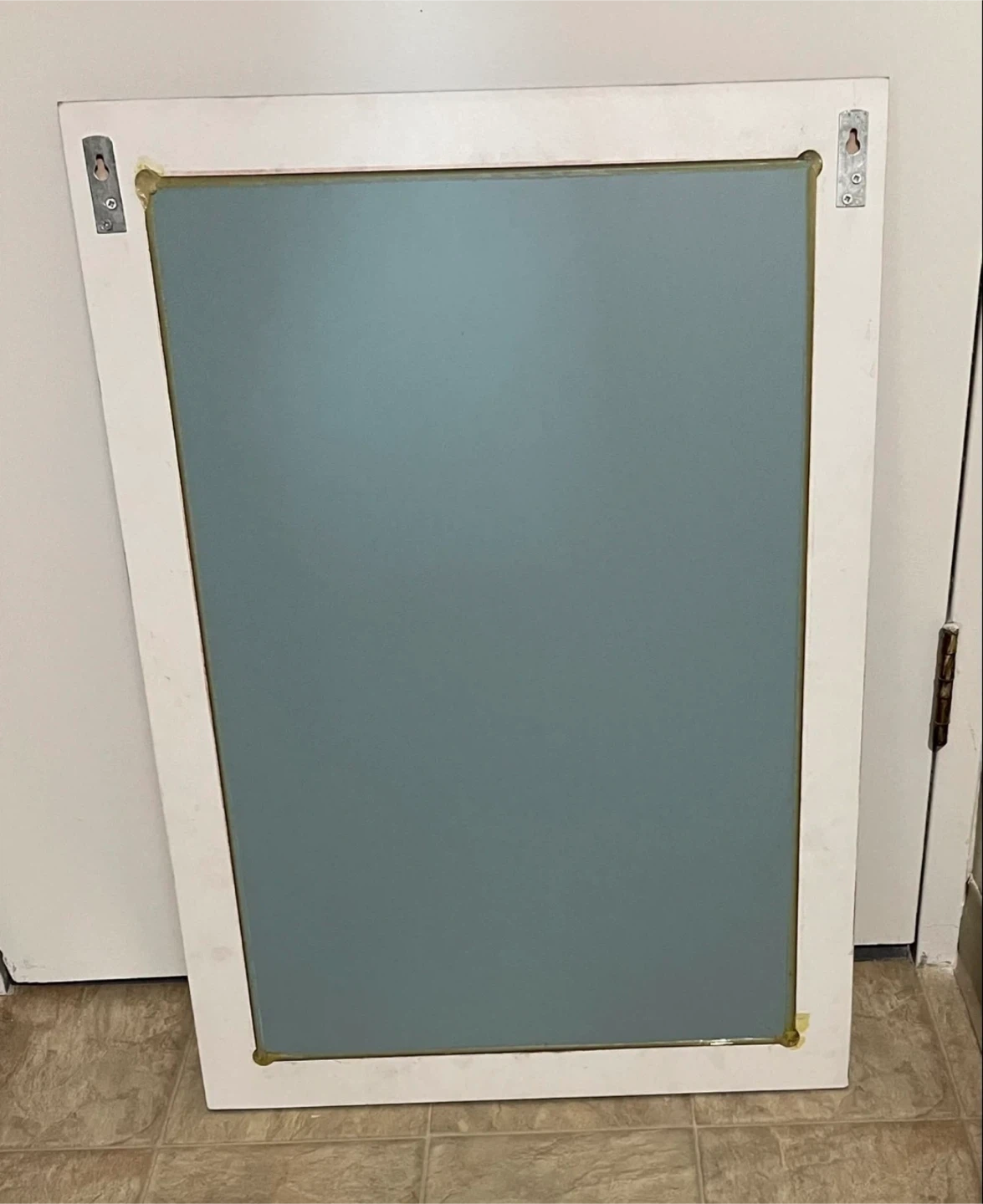 🌱 Large Dark Brown Wood Framed Wall Mirror - photo 3