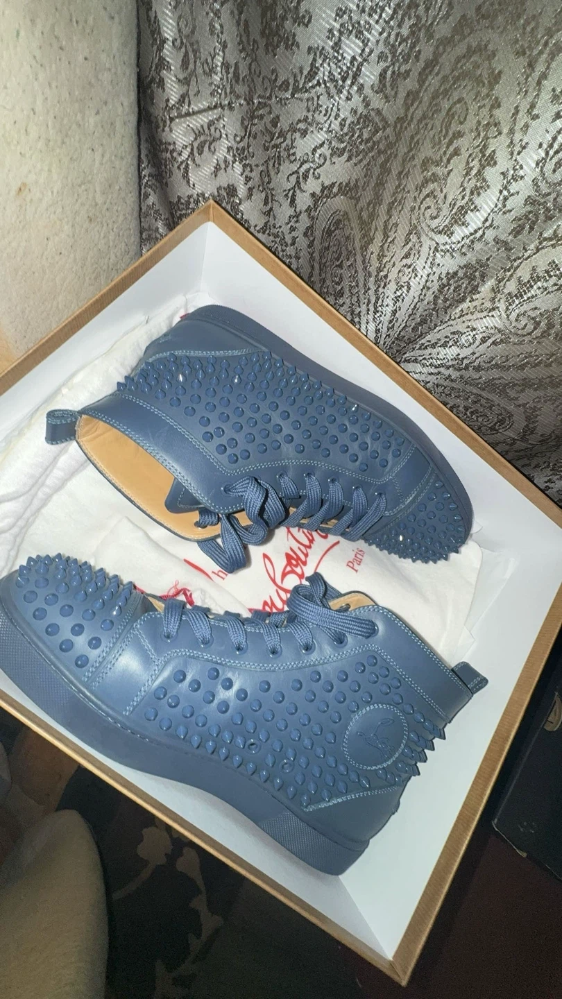 Christian Louboutin Spiked blue calf