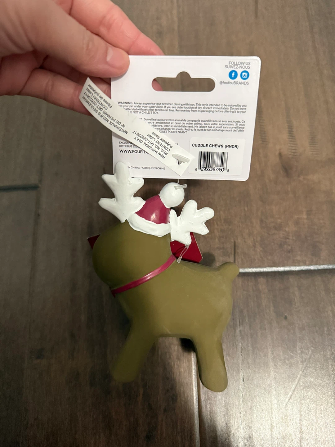 New! FouFit Holiday Cuddle Chews Dog Toy - Reindeer - photo 2