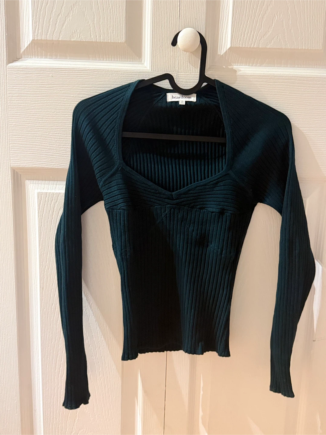 Heartloom Ribbed Square Neck Sweater - Size S