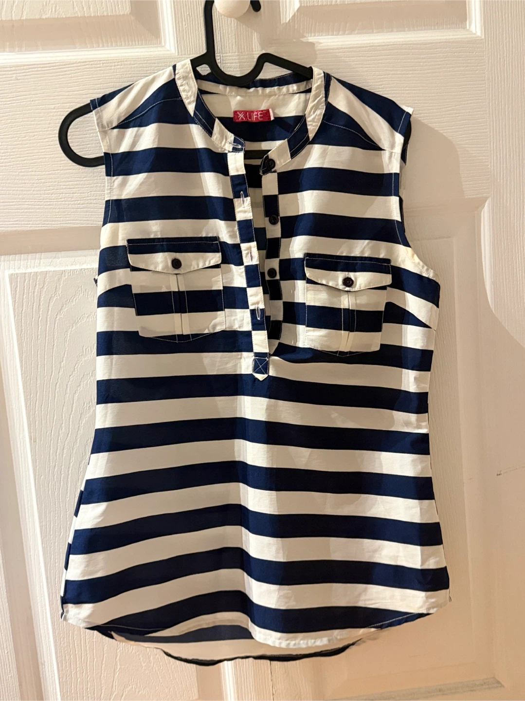 Striped Sleeveless Blouse
