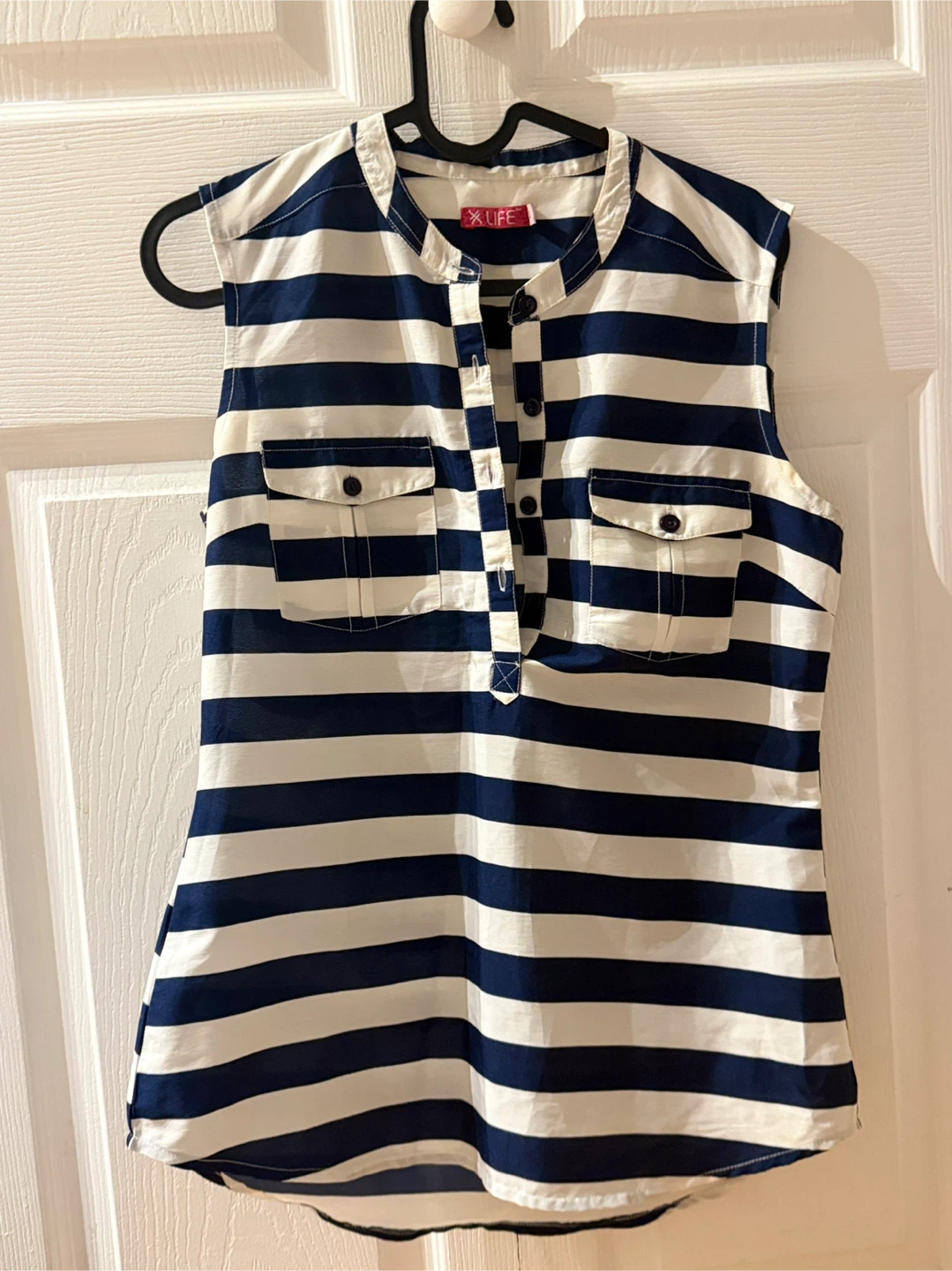 Striped Sleeveless Blouse - photo 2