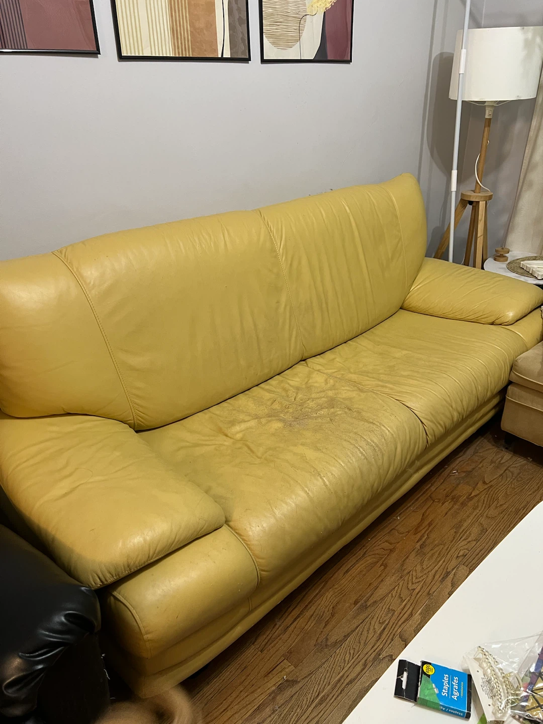 Yellow Leather Sofa
