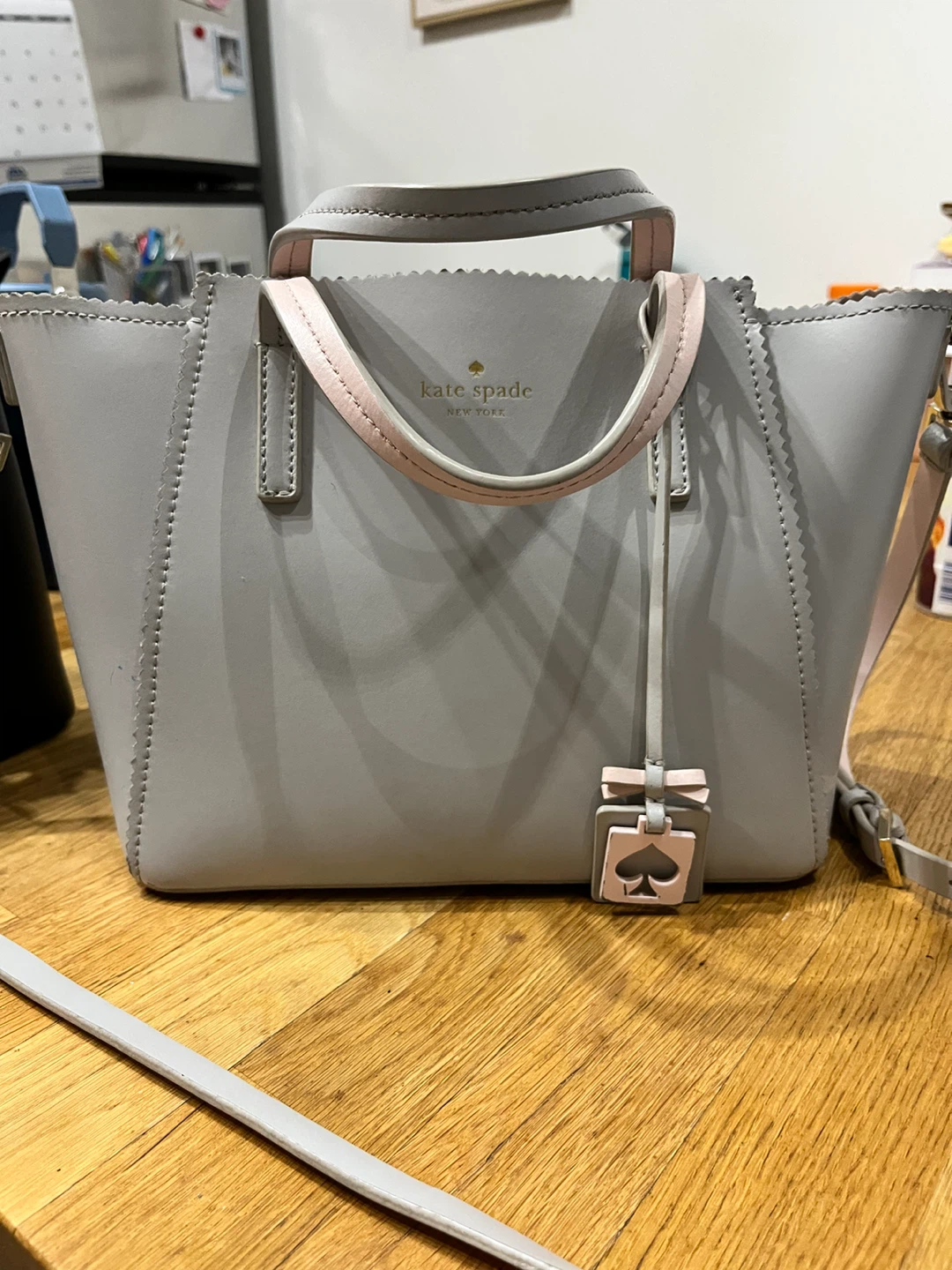 Kate Spade Grey & Pink Leather Handbag