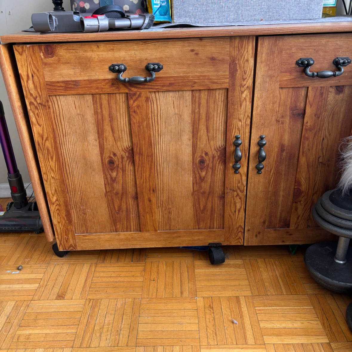 Wooden Craft Cabinet with Storage Bins