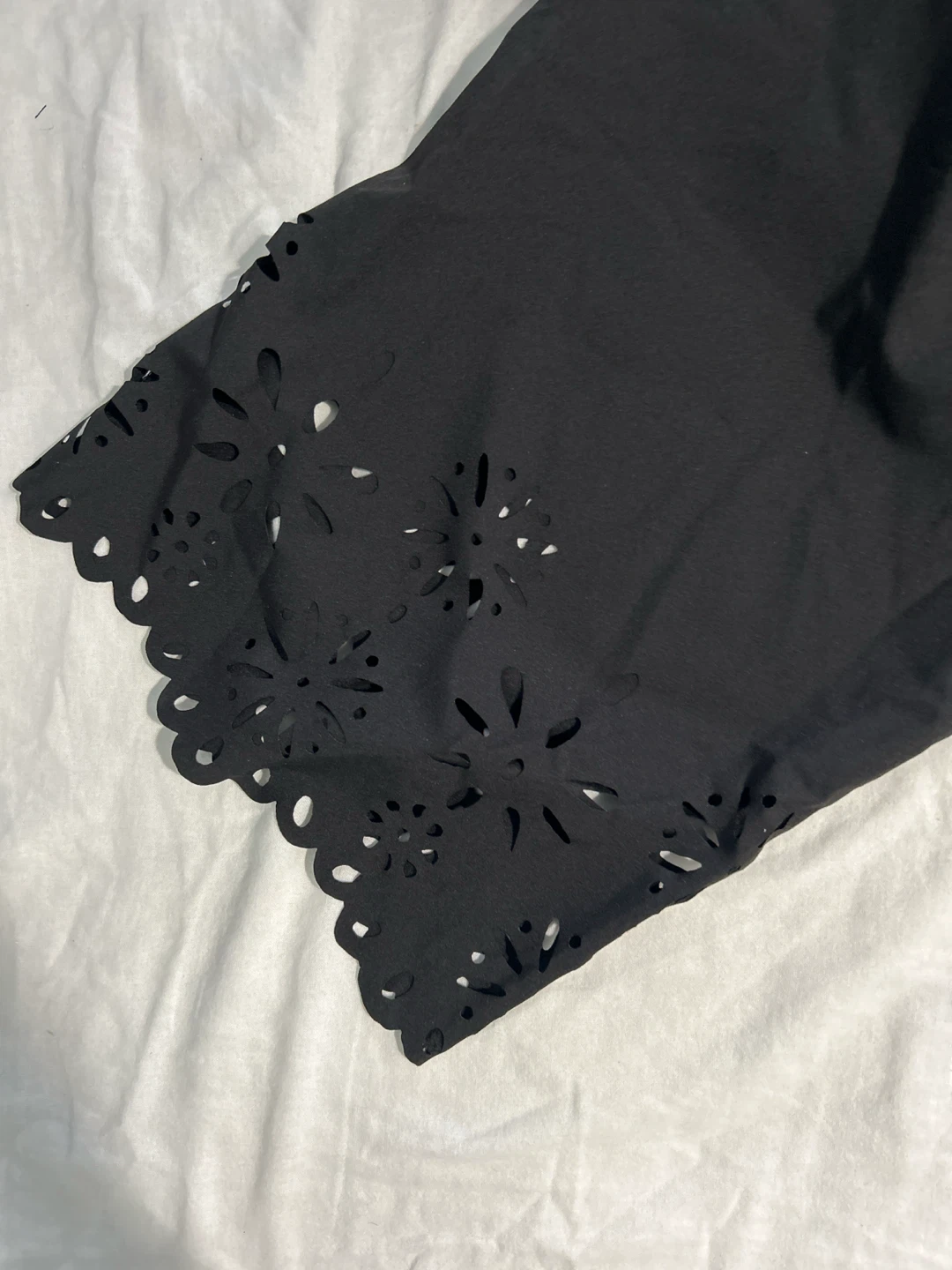 Black Wide Leg Pants with Cutout Detail - photo 2