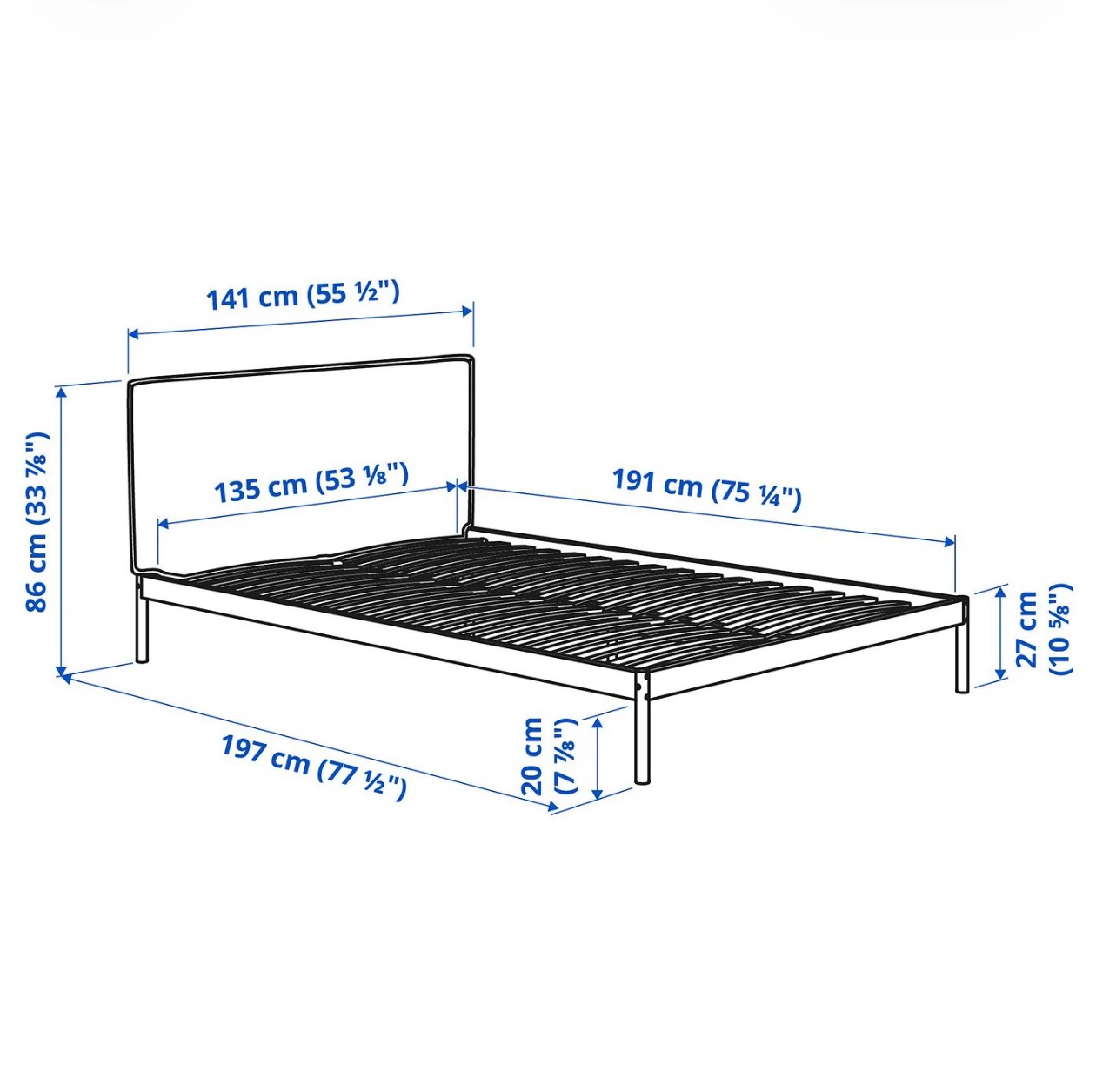 IKEA Bed Frame - Full/Double Size (Like New!) WITH Mattress - photo 4