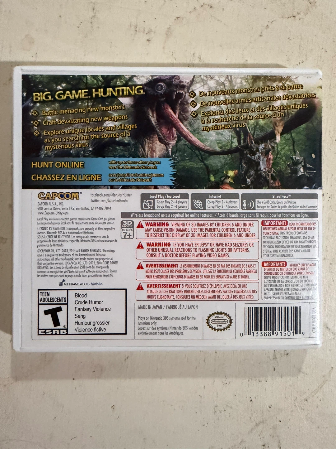 Monster Hunter 4 Ultimate Nintendo 3DS Authentic Tested - photo 4