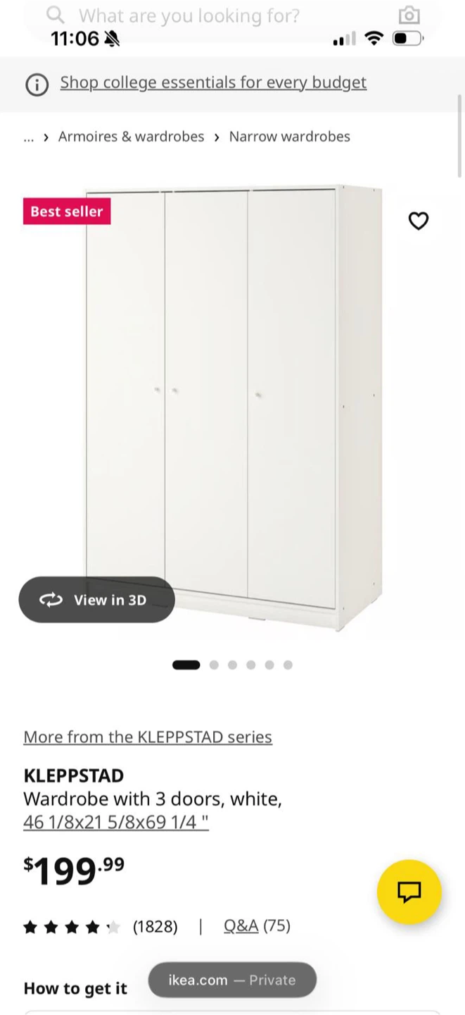 IKEA KLEPPSTAD 3-Door Wardrobe - photo 5