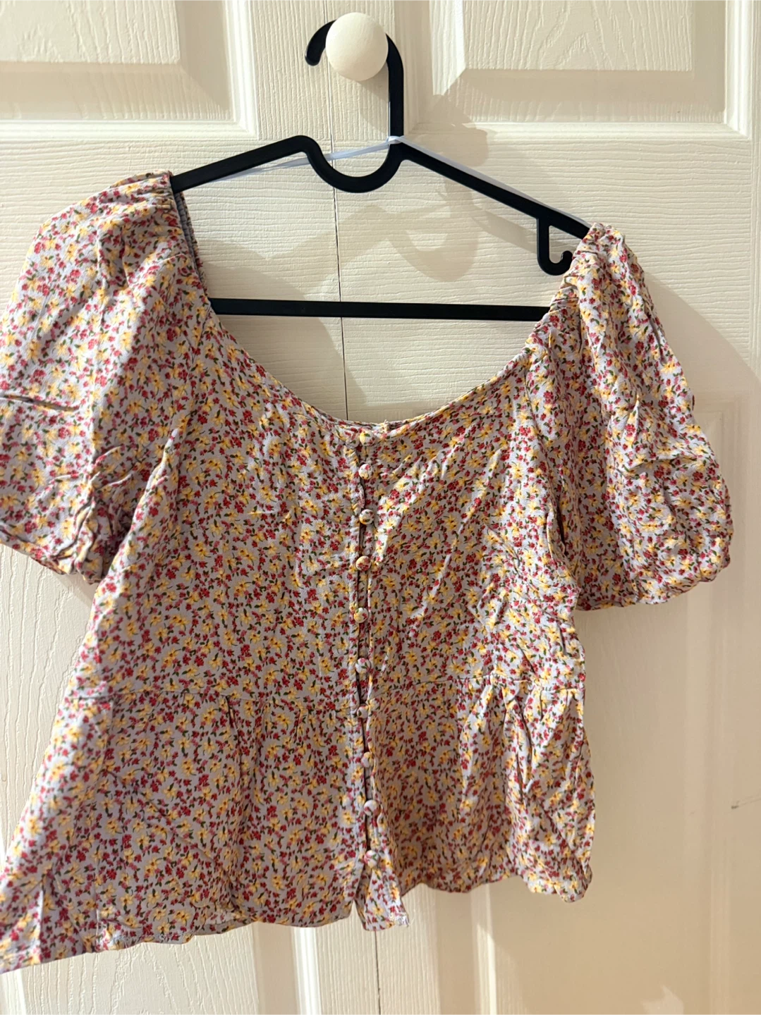 Floral Puff Sleeve Blouse
