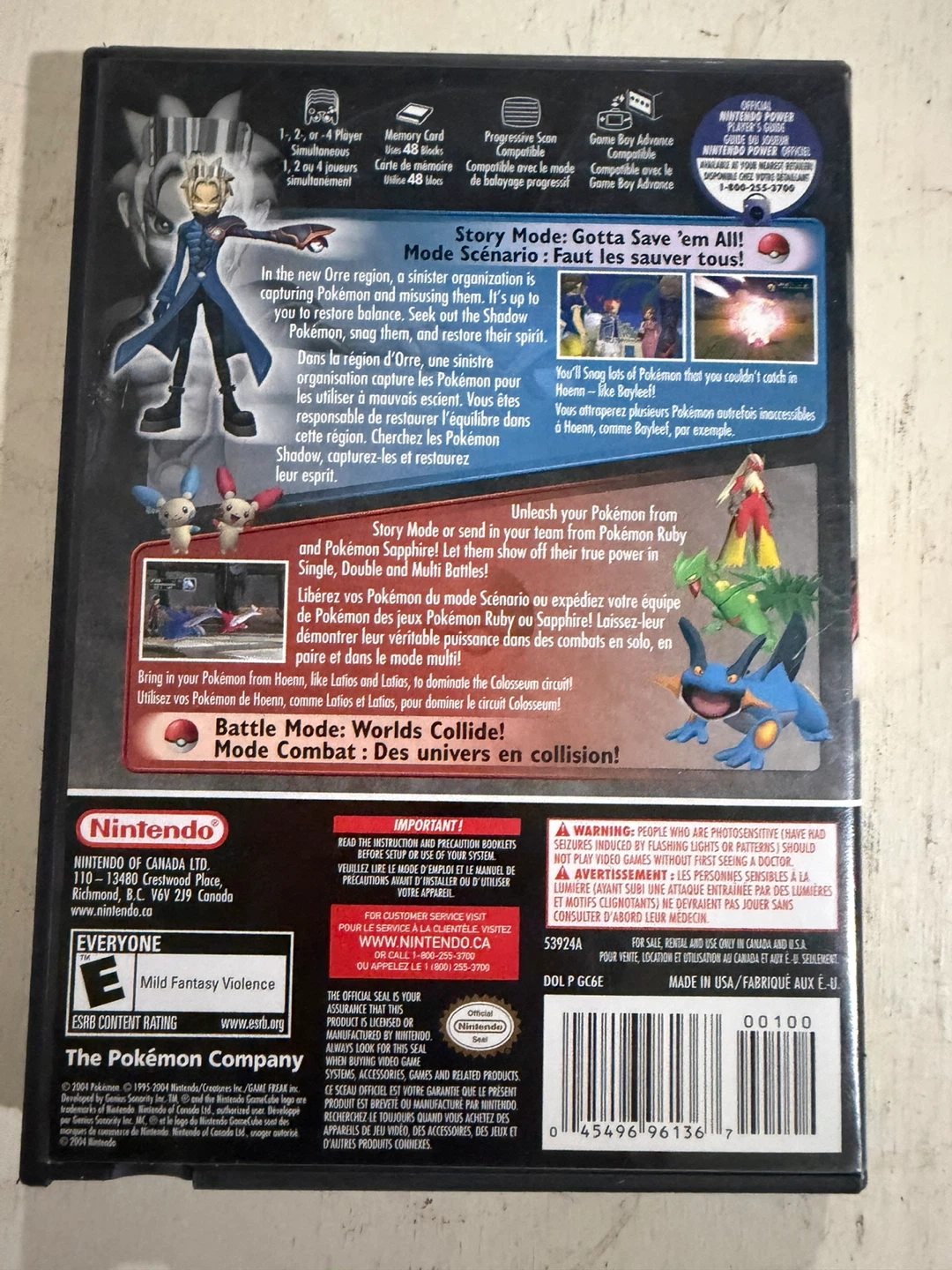 Pokemon Colosseum Nintendo GameCube Game Case & Manual - photo 2