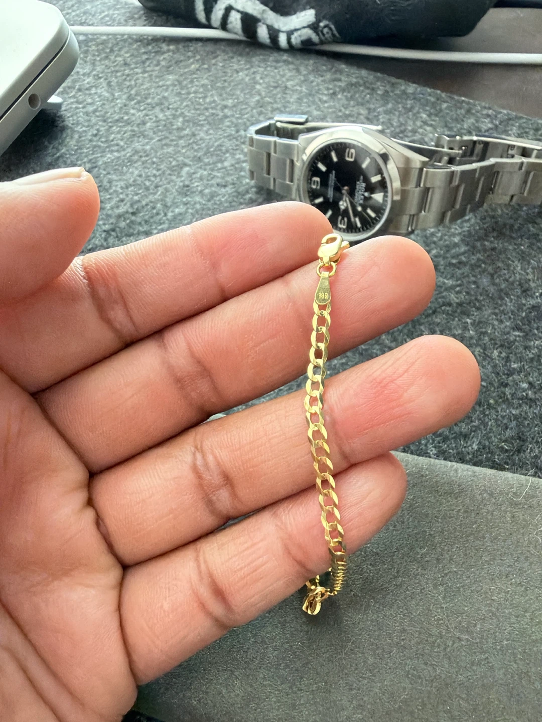 14K Solid Gold Bracelet 7’ inch - photo 2