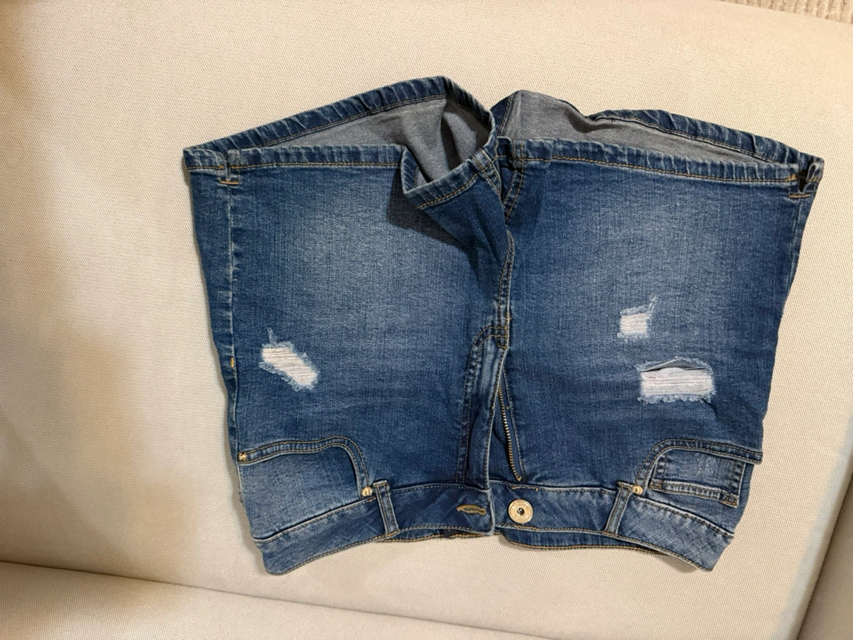 Distressed Denim Shorts