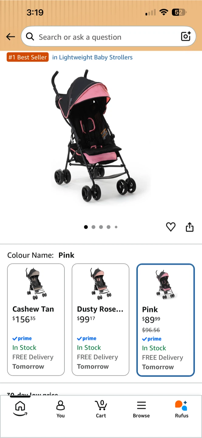 Summer 3D Mini Lightweight Stroller - Pink