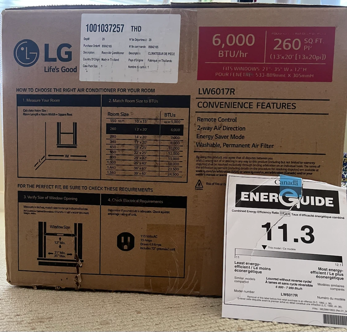 LG LW6017R 6,000 BTU Room Air Conditioner - photo 2