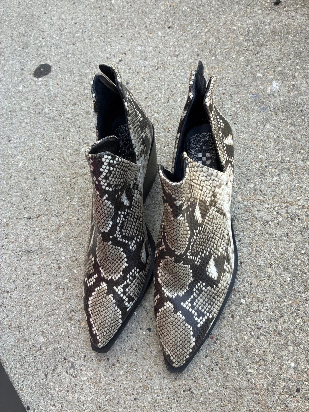 Vince Camuto Snake Print Booties