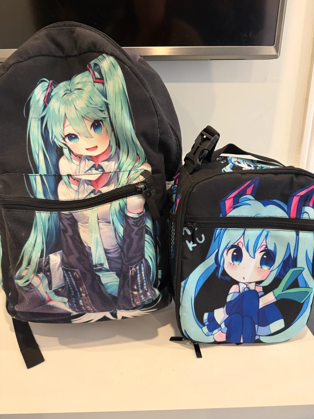 Miku backpack and lunch bag