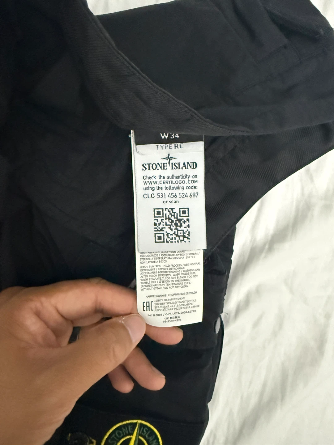 Stone Island Cargo Shorts Black W34 - photo 4