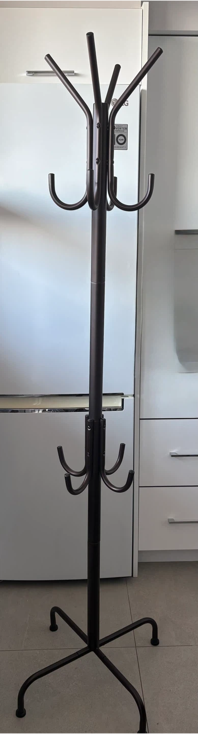 Dark Brown Coat Rack with 8 Hooks