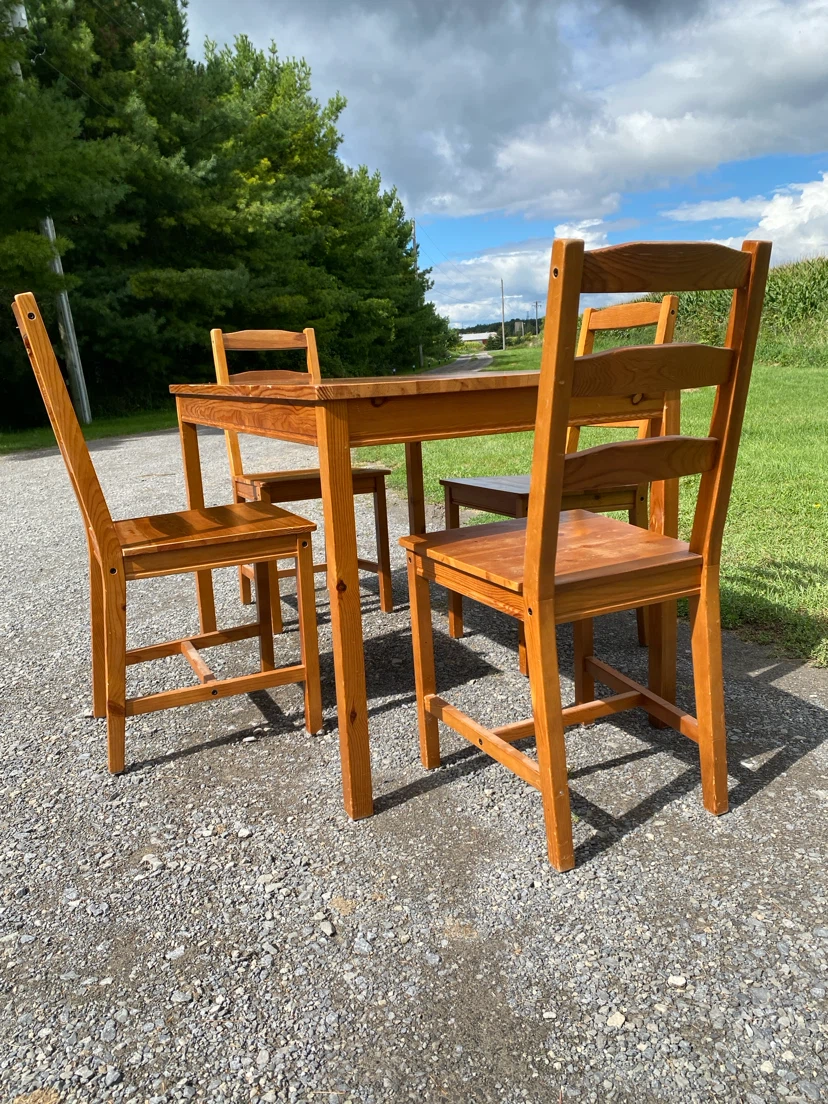 Vintage IKEA HÄGERNÄS Solid Pine Dining Set (CAN DELIVER) - photo 5