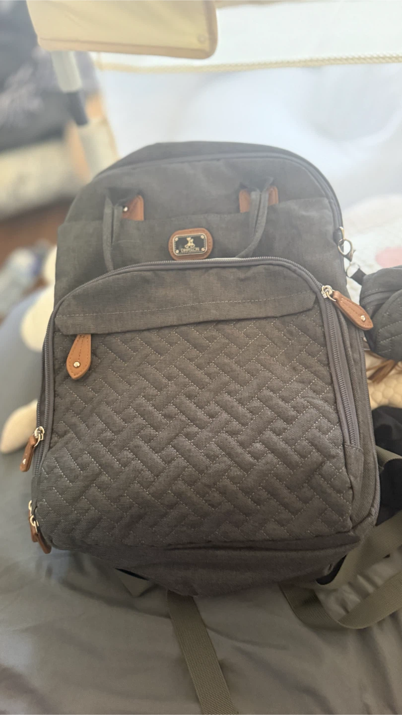 Grey Diaper Bag Backpack with Changing Pad & Pacifier Case - photo 4
