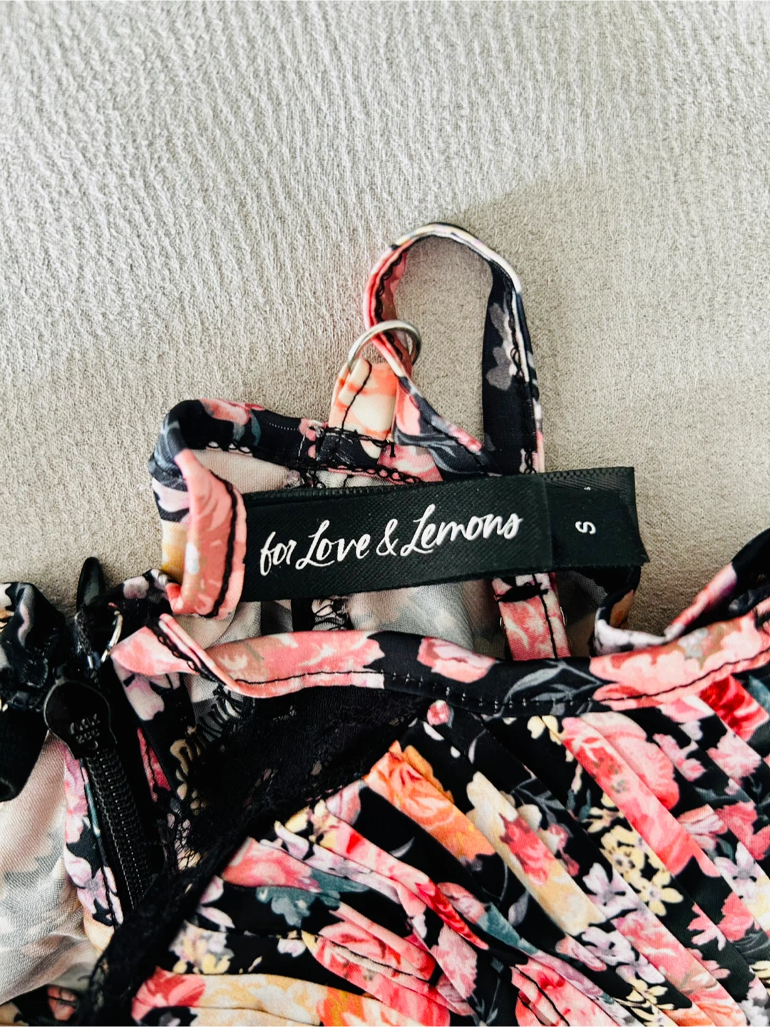 For Love & Lemons Floral Ruched Mini Dress Size S - photo 4