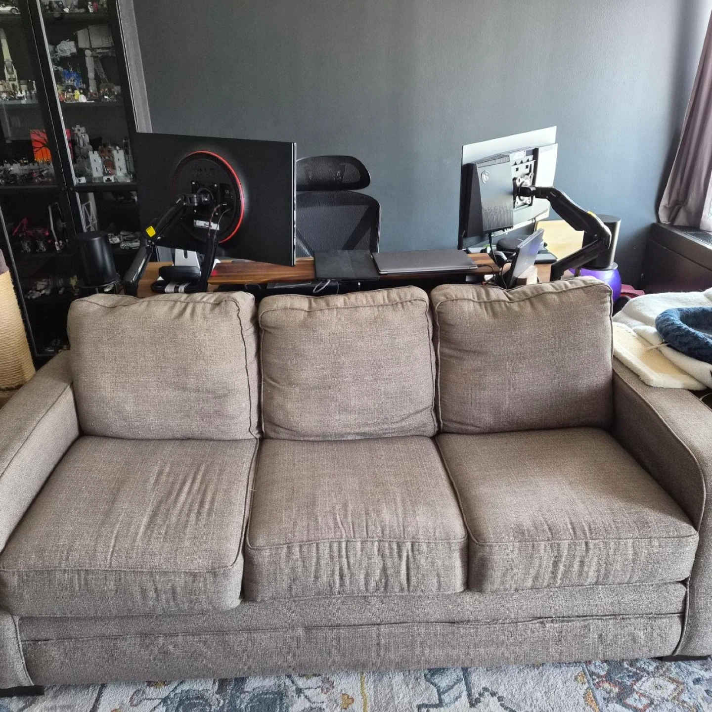 Gray fabric Loveseat and Sofa Set - photo 2