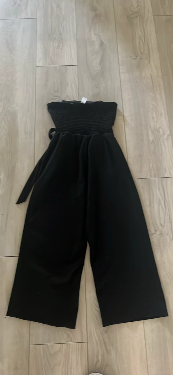 Black Strapless Wide-Leg Jumpsuit - photo 3