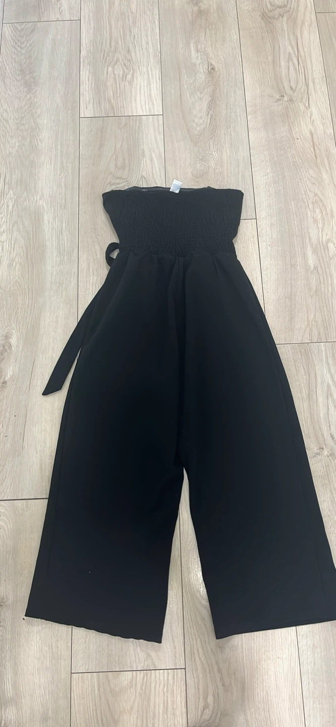 Black Strapless Wide-Leg Jumpsuit - photo 4