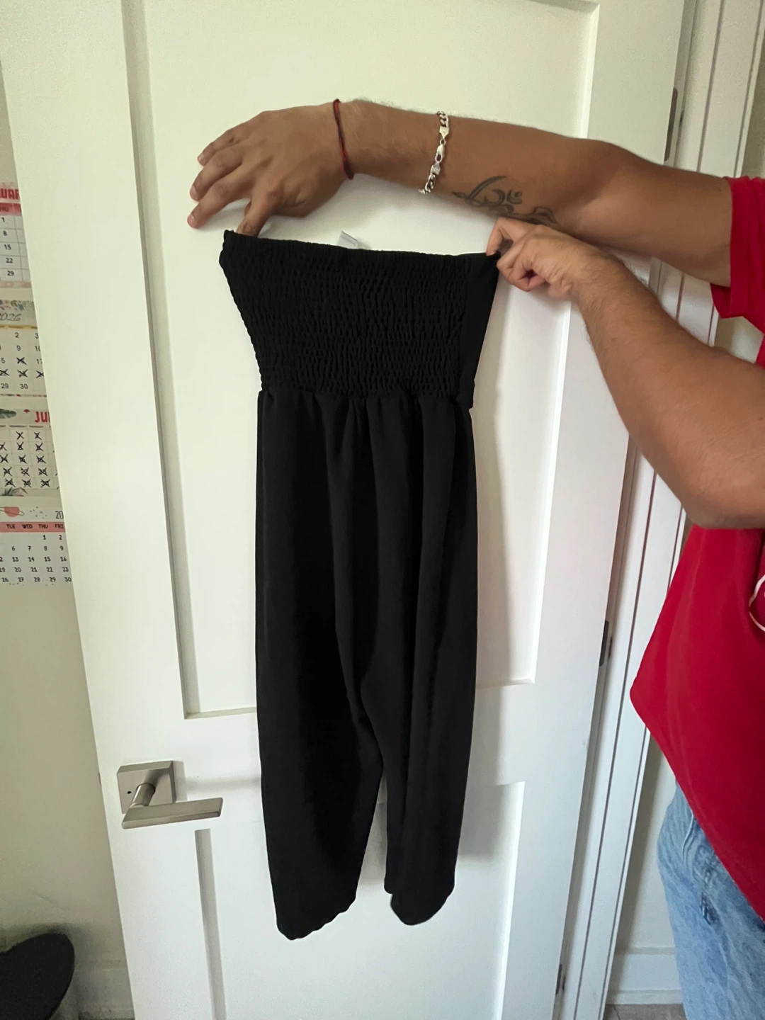 Black Strapless Wide-Leg Jumpsuit - photo 5