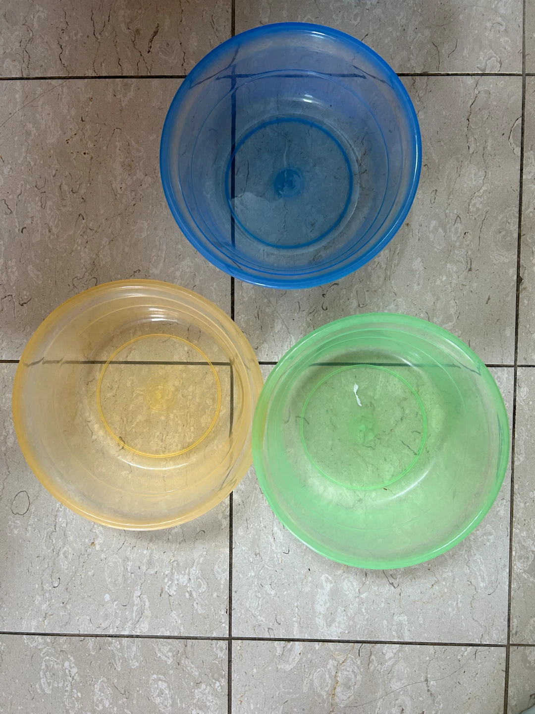 Set of 3 plastic wash basin 22cm