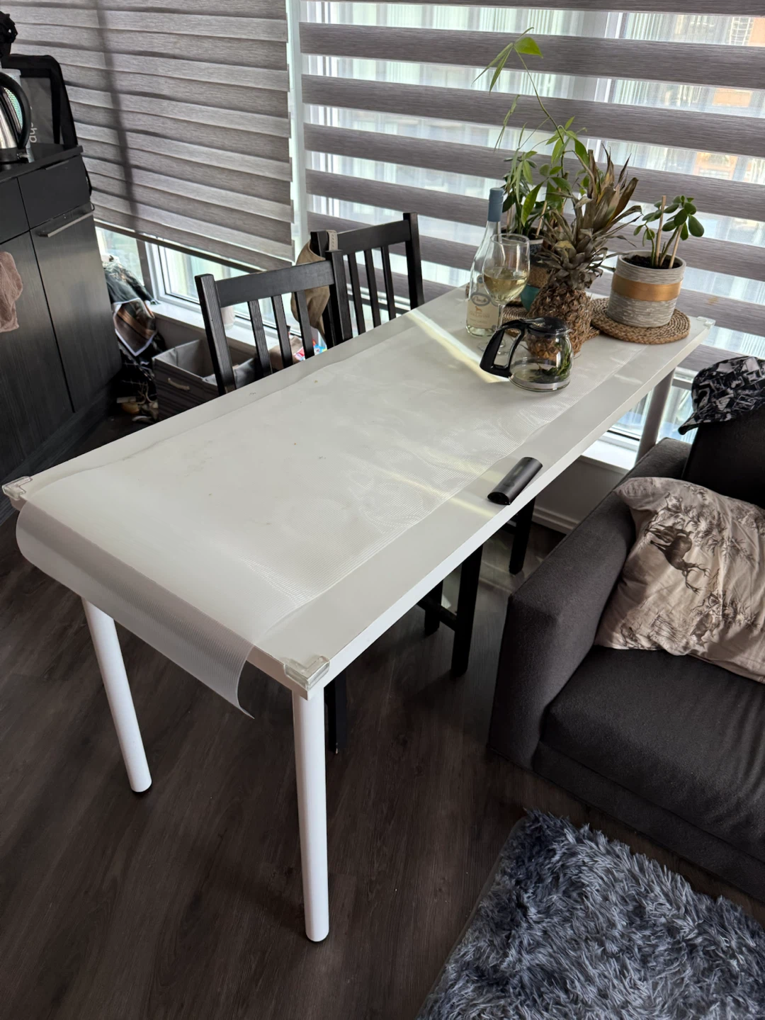 White Dining Table + 2 chairs