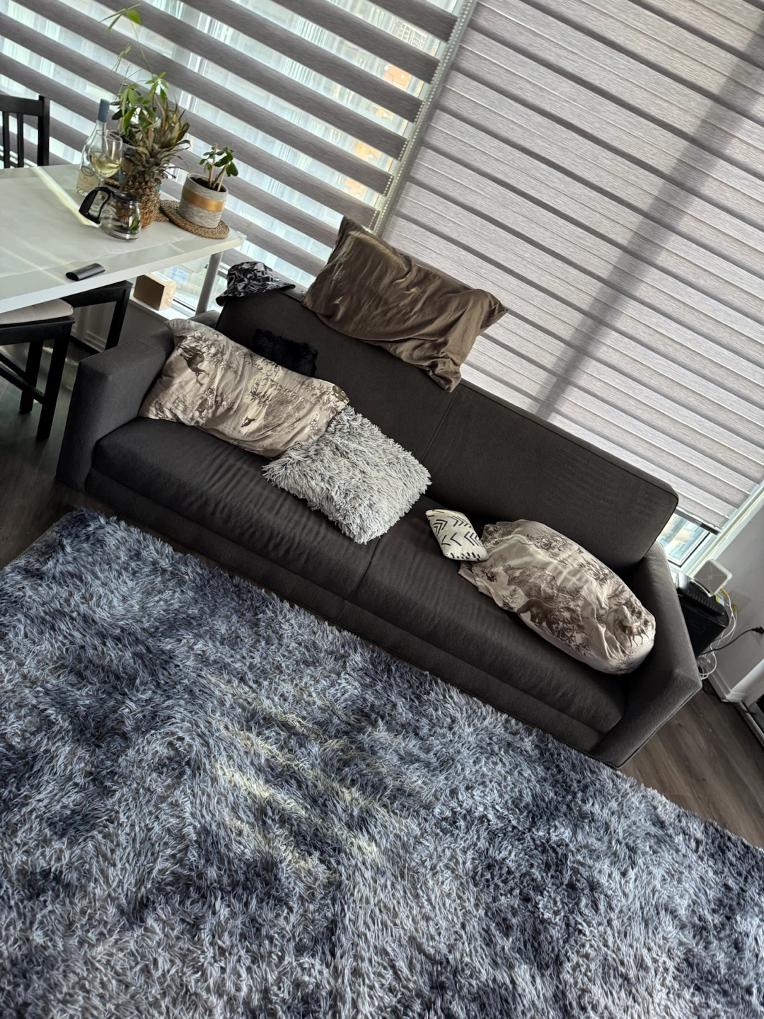 Grey Faux Fur Rug