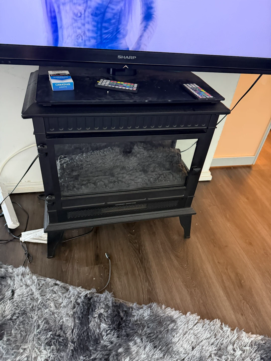 Black Electric Fireplace