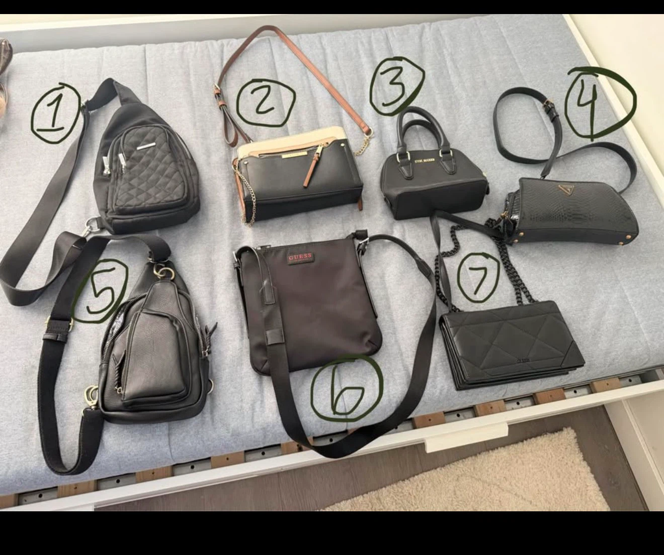Aldo, guess, Steven madden bags
