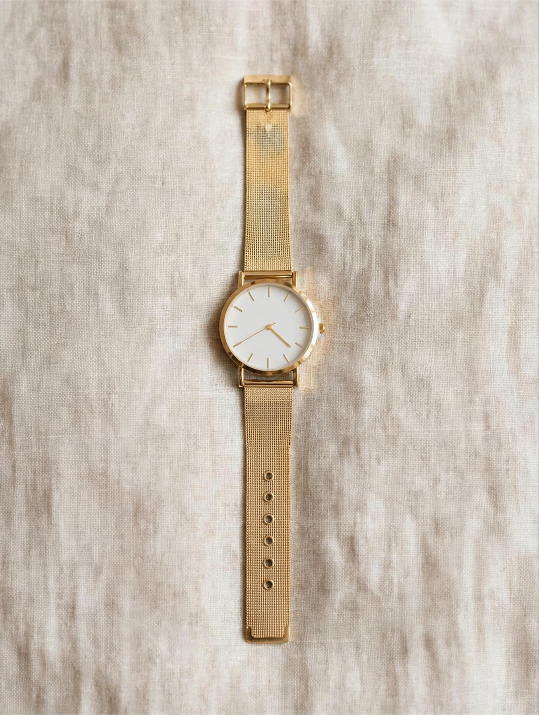 Gold Mesh Band Watch