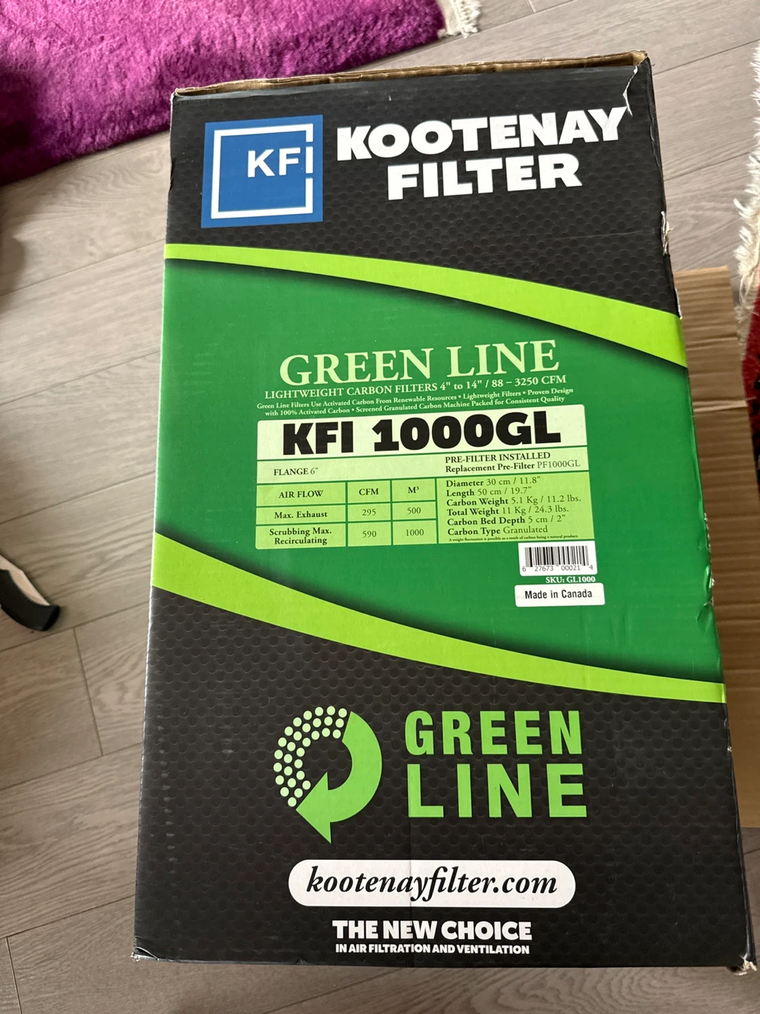 Kootenay Filter KFI 1000GL Green Line Carbon Filter