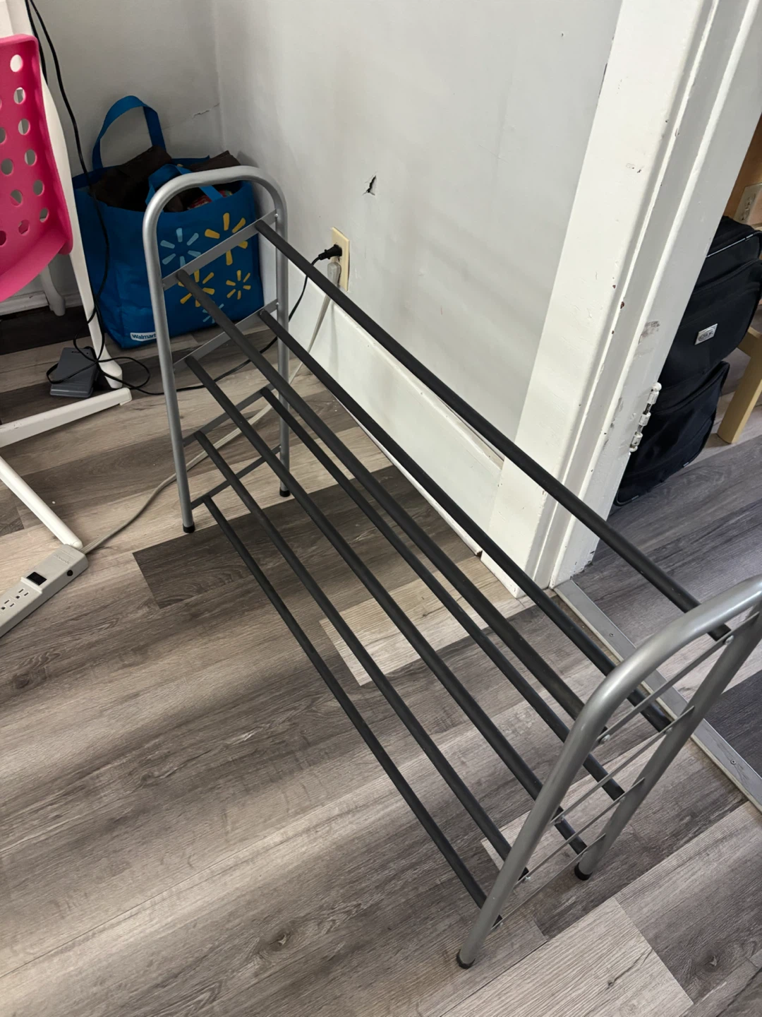 Silver Metal Shoe Rack
