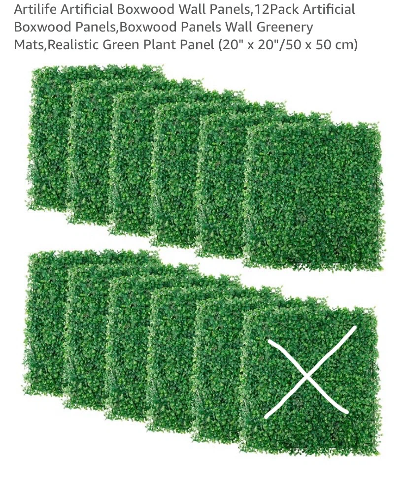 New Artilife Artificial Boxwood Wall Panels,11 Pack 20x20