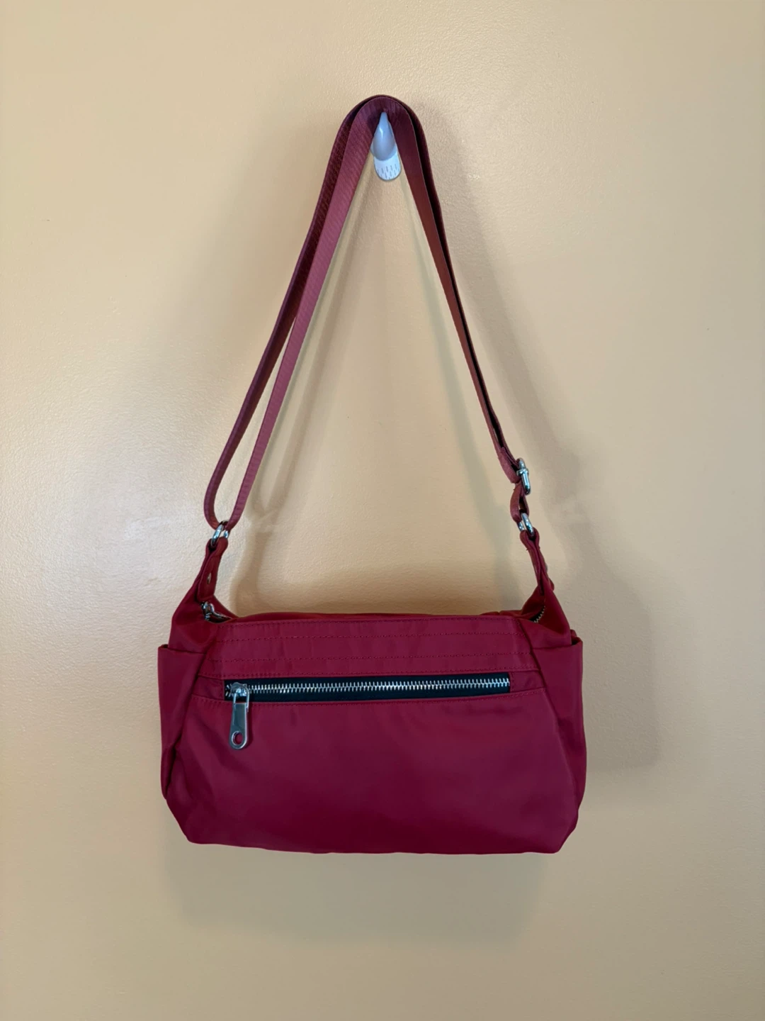 Red Nylon Crossbody Bag