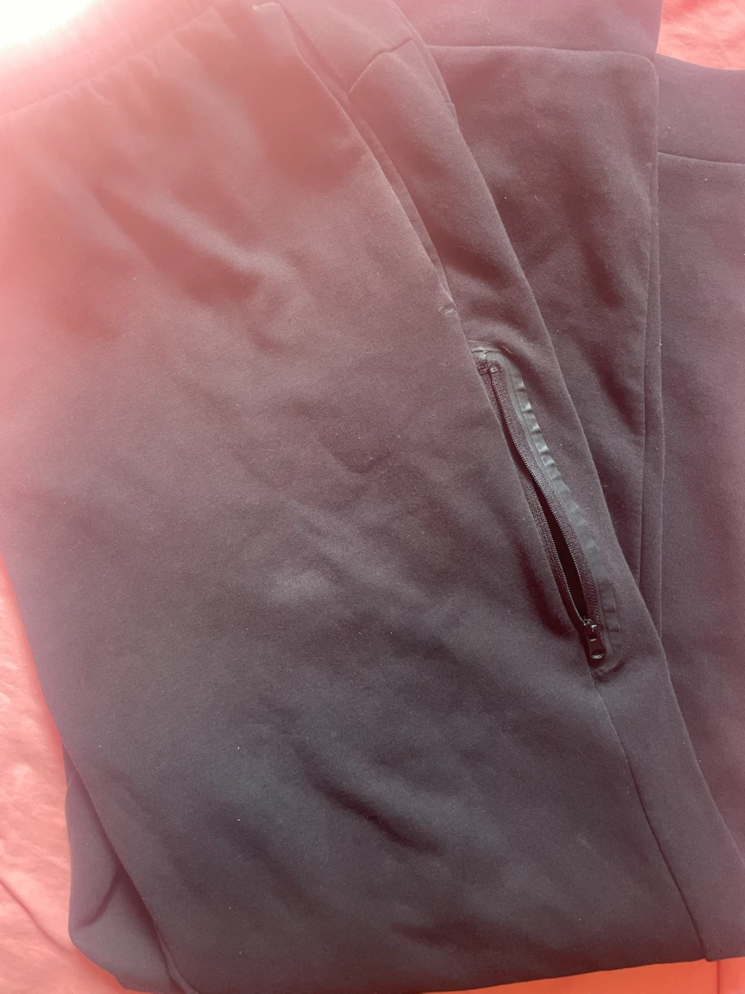 Black Jogger Pants with Zipper Pocket