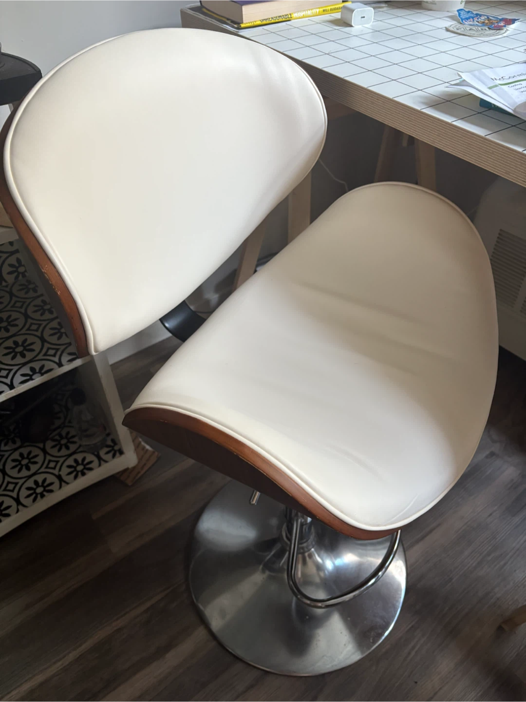 Set of 2 White Bar chair - photo 2