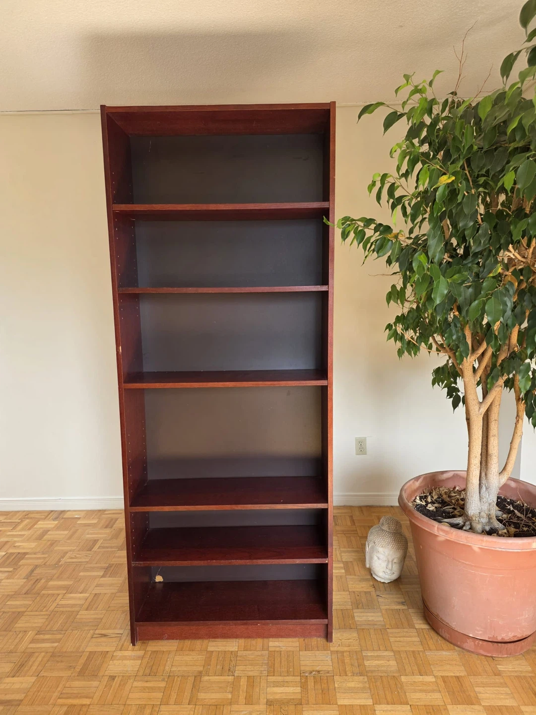 Dark Wood Bookshelf - 6 Shelves